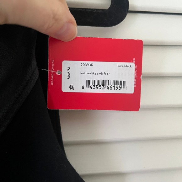 NWT Spanx Faux Leather Ponte Combo Fitted Sheath Dress Black Sz M - Picture 9 of 12